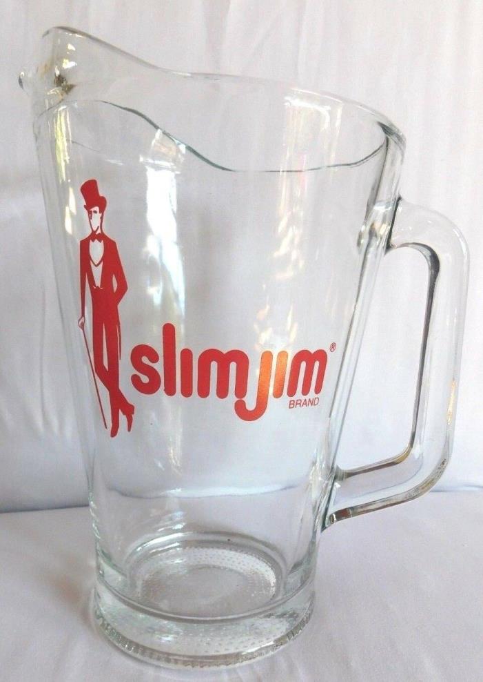 VINTAGE SLIM JIM LEMONADE BEER TEA JUICE WATER GLASS PITCHER