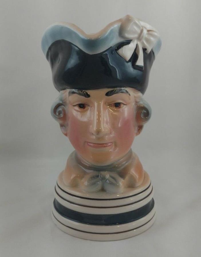 *RARE* Vintage Bust Musical Beer Stein / Pitcher ~ Colonial Man ~ 