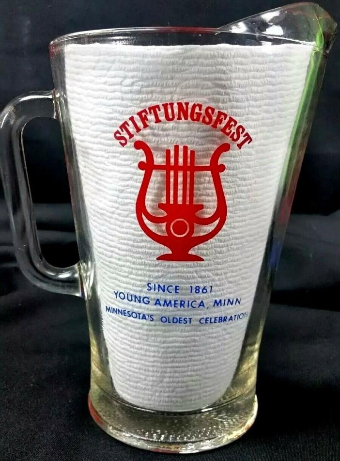 Stiftungsfest Schmidt Beer Glass Pitcher Young America MN Norwood festival