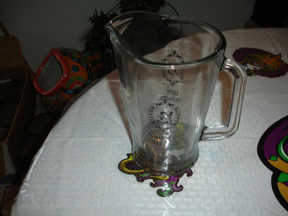 Silver Slipper Casino 60 ounce Glass Beer Pitcher FREE SHIPPING