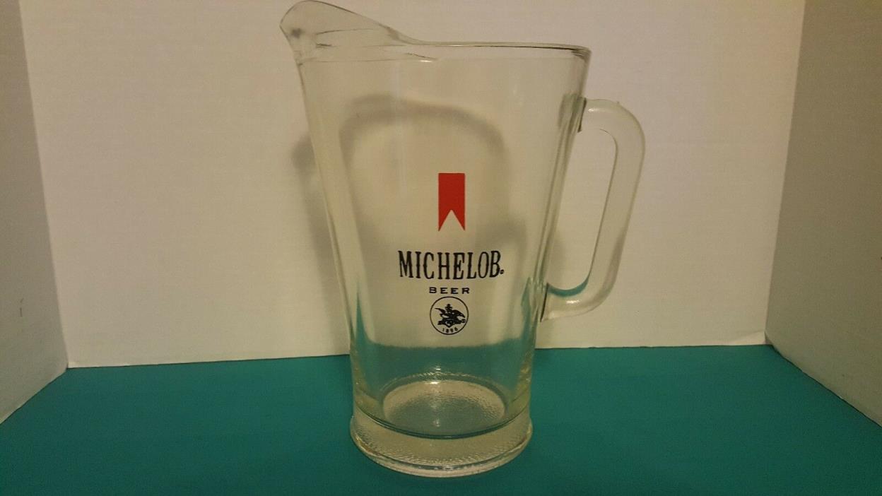 Michelob Beer Vintage Heavy Duty 48 oz Glass Beer Pitcher