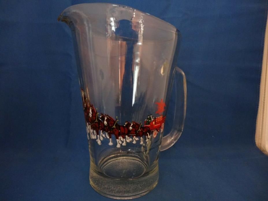 Clydesdales Glass Budweiser Beer Pitcher Great Condition! Simply Perfect READ