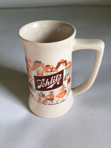Vintage Porcelain Schlitz Beer Stein Mug Cup Breweriana