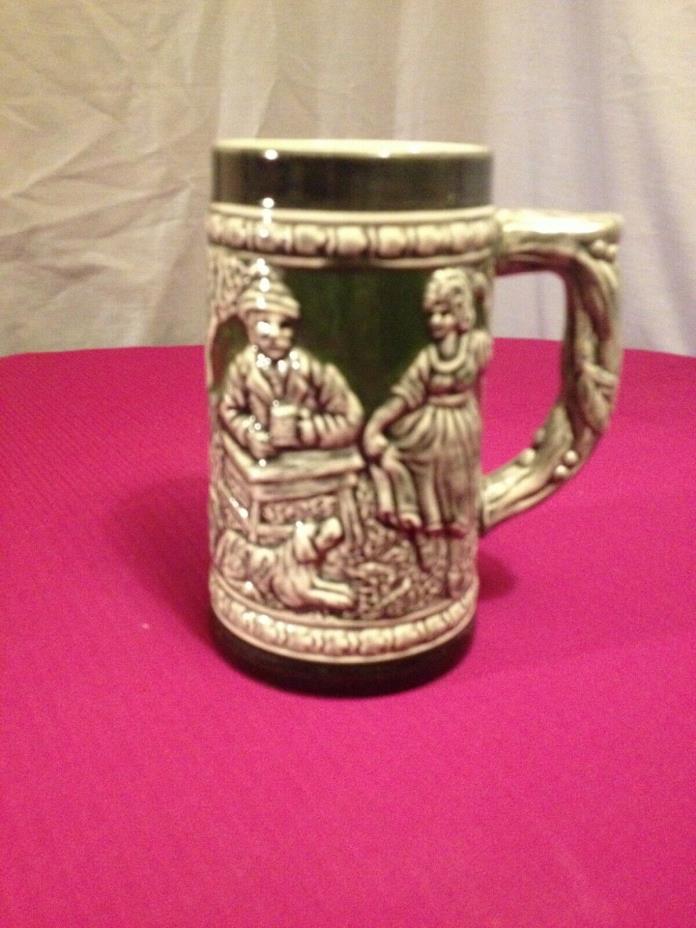 Vintage 1970s Hand-Painted Ceramic Beer Stein~USED~5¾ - 6