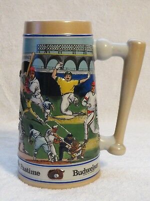 America's Favorite Pastime 1990 Budweiser Baseball Stein Mug Anheuser Busch