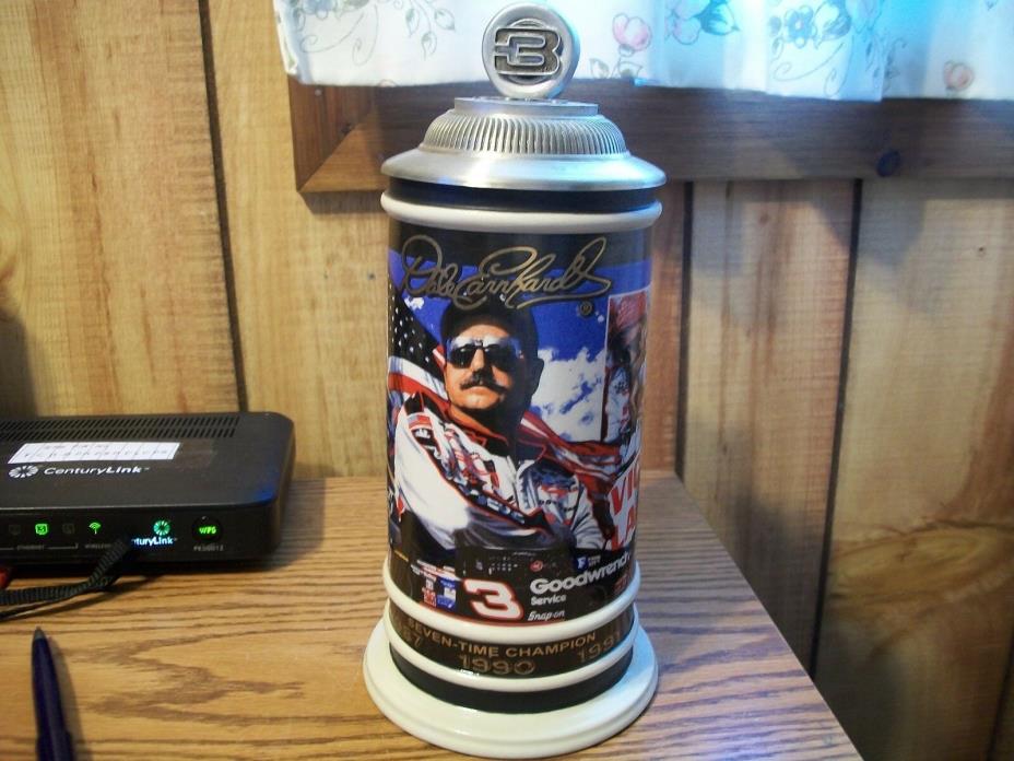 DALE EARNHARDT SR. SEVEN-TIME CHAMPION STEIN with PEWTER TOP & LIMITED ED. 2002