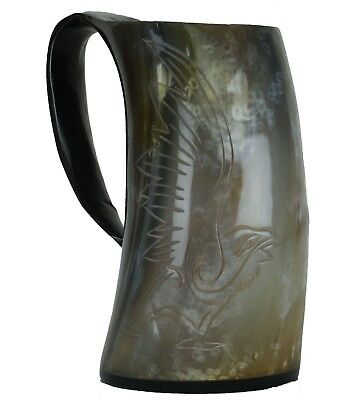 New Style Horn Drinking Mug Beer Natural Style Viking Stand Authentic Medieval