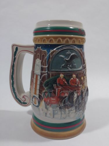 Vintage Budweiser Christmas Stein Home For The Holidays 1997 Anheuser Busch