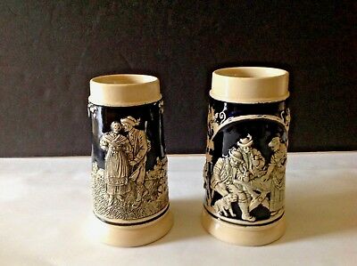Set of 2 Vintage Germany Collectible # 359 & # 372 Beer 6’’ Tall Steins Mugs