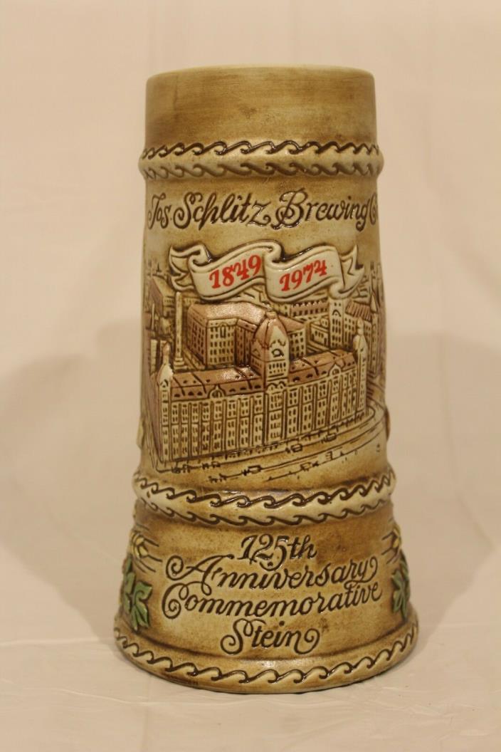 1974 Schlitz Brewing, 125th Anniversary Beer Stein, Ceramarte No. 50136