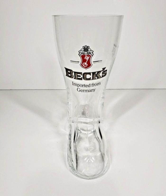 Beck's Beer Boot Shaped Drinking Glass German Das Boot Man Cave Imported Germany