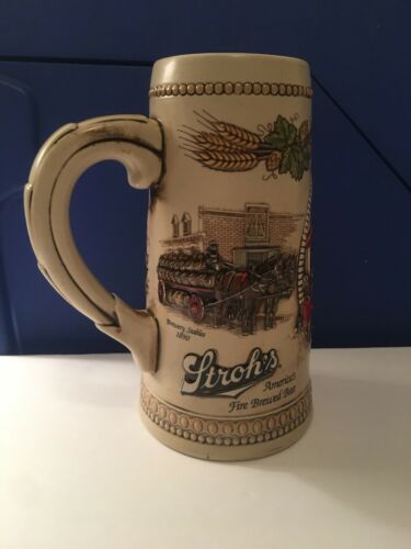 Stroh's Collectible Beer Stein Mug Past Delivery Vehicles Heritage Series V