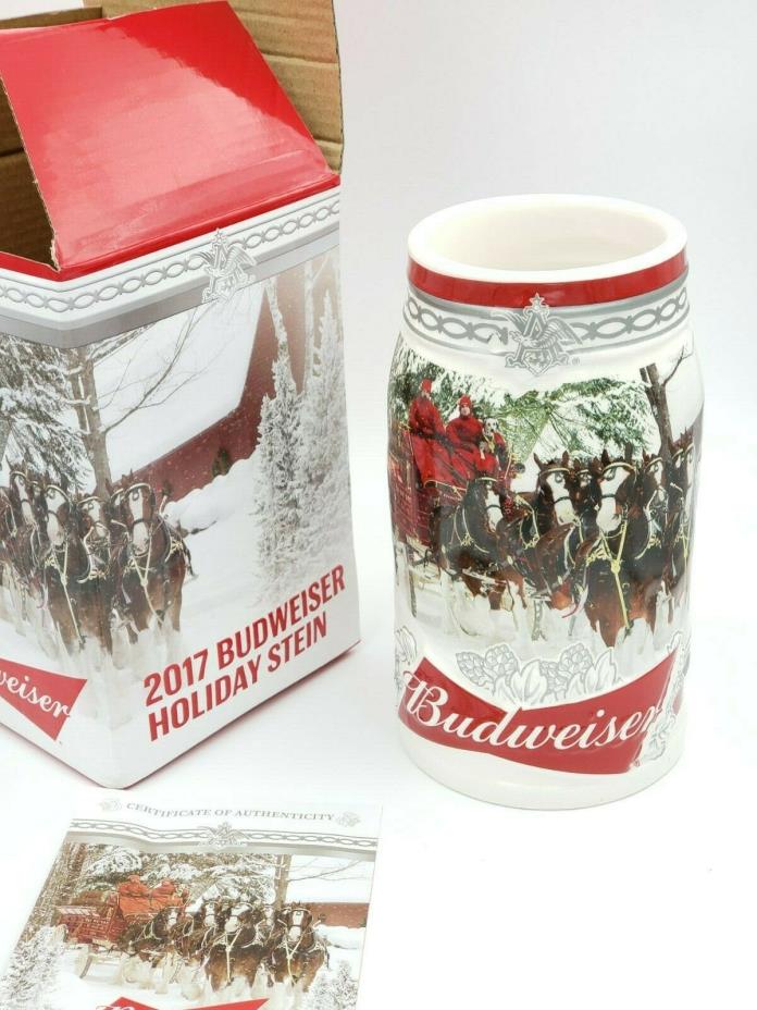 Collectible Budweiser 2017 Holiday Stein NEW IN BOX Bud Christmas