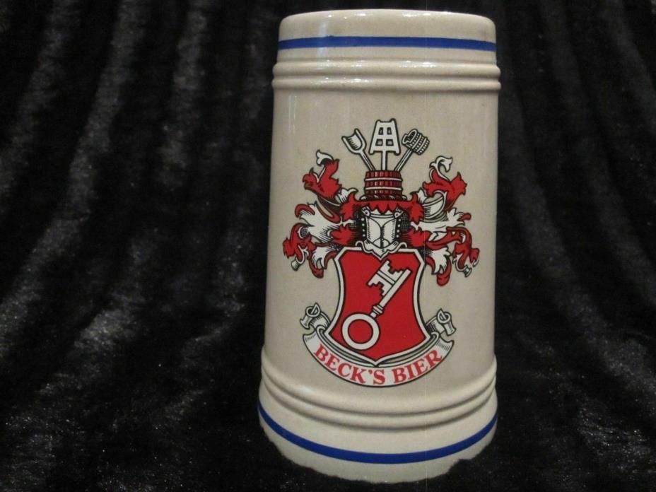 German Becks Bier Beer Stoneware Earthenware Stein Mug Made in Germany