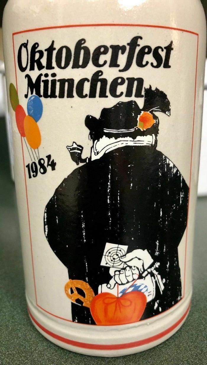1984 Oktoberfest Munchen Rastal Artist Emil Sogor Signed 1 Liter Beer Stein Rare