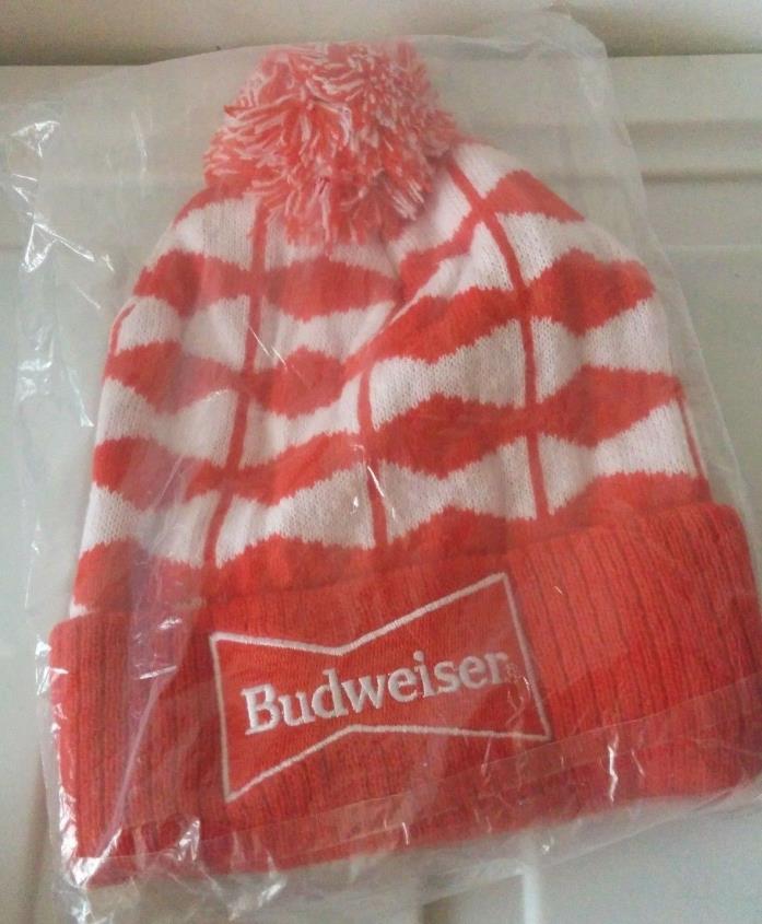 NEW Budweiser beer promo winter hat toque beanie SEALED red white