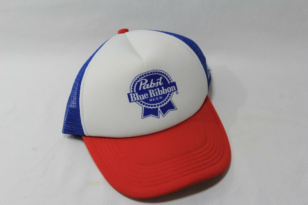 New PBR Pabst Blue Ribbon Beer Mesh Foam Vintage Trucker Style Logo Hat Iconic
