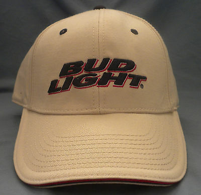 Bud Light White Cap with Red trim and Blue Lettering
