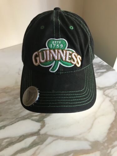 Official GUINNESS Fitted Hat Shamrock Beer Green Stitch 1759 Bottle Opener