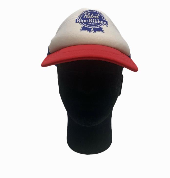 Pabst Blue Ribbon Trucker Hat Cap Snapback Red Bill