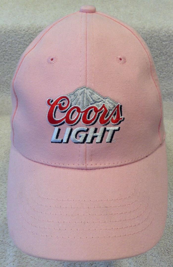 Womans Pink COORS LIGHT BEER Embroidered Cotton Adj. Baseball Cap Trucker Hat.