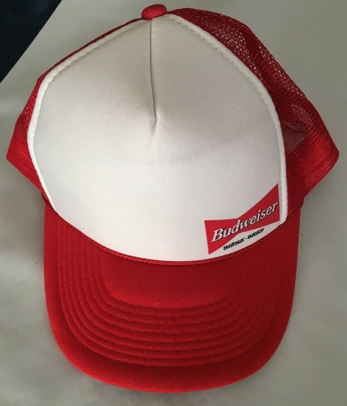 Budweiser Bud Beer Trucker Style Baseball Cap Hat Snapback Vintage Bowtie