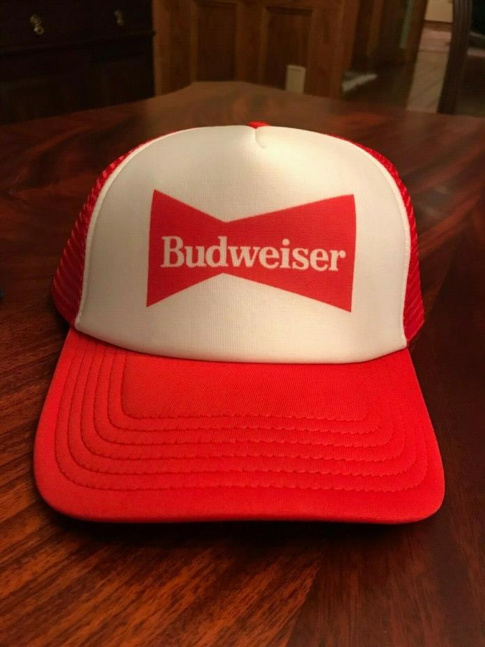 BUDWEISER RED MESH BACK TRUCKERS HAT/CAP