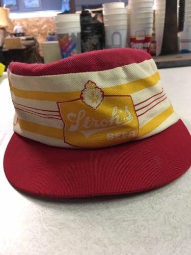 Vintage Stroh’s Beer Hat Retro Design Stripes Stroh’s Crest And Logo