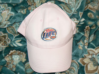 LADIES PINK MILLER LITE CAP WITH VELCRO CLOSURE--NEW WITHOUT TAGS!