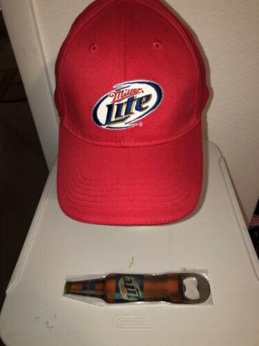 Miller Lite Beer Adjustable Hat And Bottle Opener