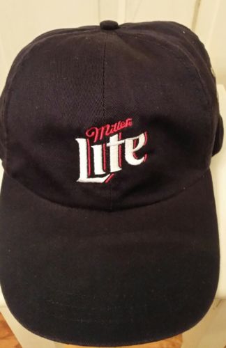 Blue Miller Lite Beer Embroidered Baseball Cap Hat - Metal closure Adjustable