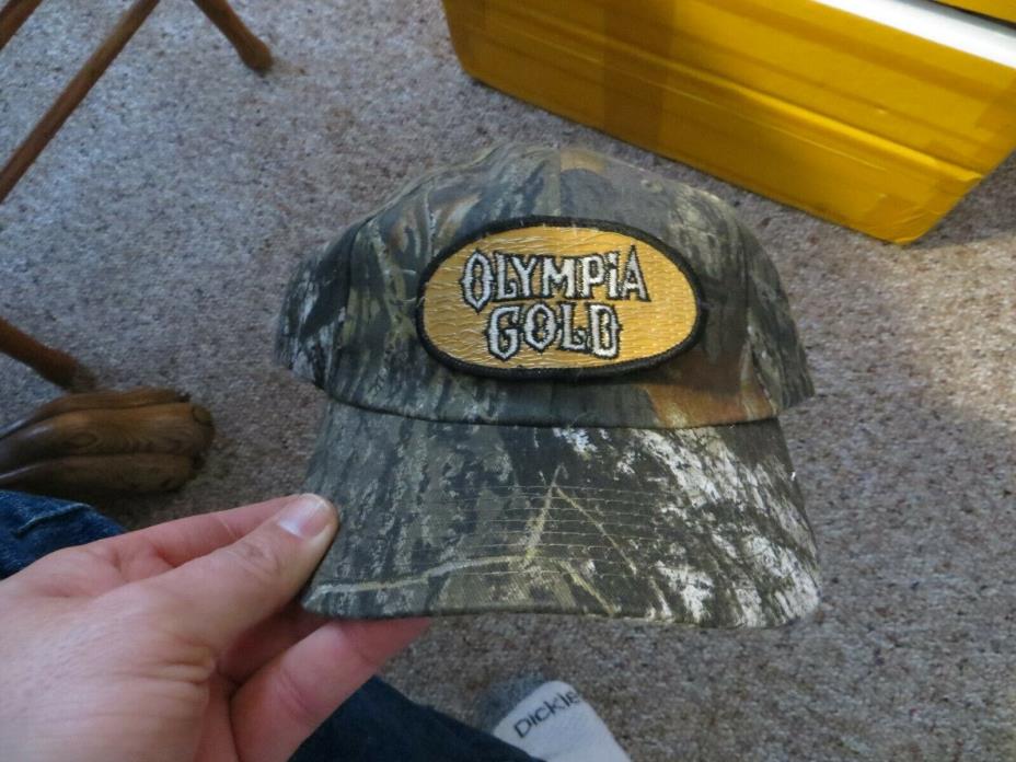 OLYMPIA GOLD BEER PATCH ON NEW CAMO CAP