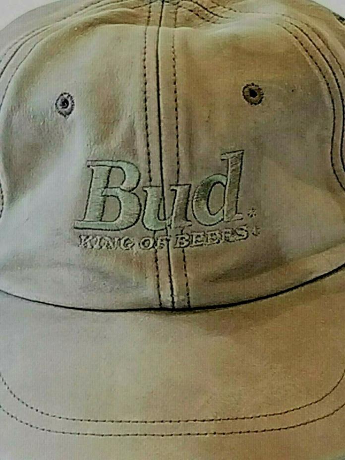 Bud Budwiser King Of Beers Genuine Leather Hat Ahead