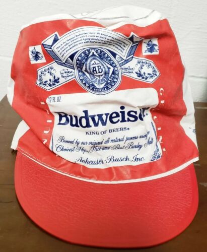 Vtg RARE Budweiser Beer Oversize Painters Hat Paint Cap Anheuser-Busch
