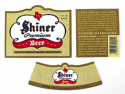 Spoetzl Brewery SHINER PREMIUM BEER label TX 12oz with neck and back