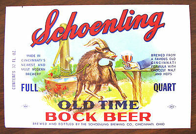 Schoenling Brewing SCHOENLING OLD TIME BOCK BEER beer label OH - FULL QUART