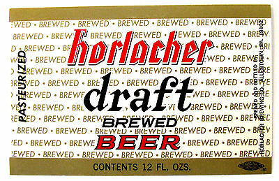Horlacher Brewing HORLACHER DRAFT BREWED BEER label PA 12oz