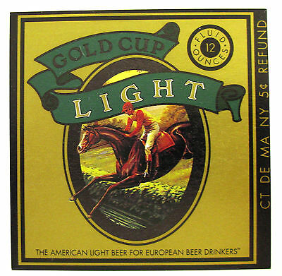 Virginia Brewing Co GOLD CUP LIGHT beer label VA 12oz