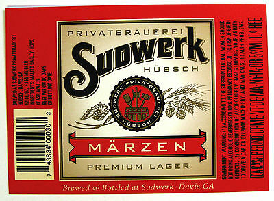 Sudwerk Privatbrauerei SUDWERK MARZEN beer label CA 12oz