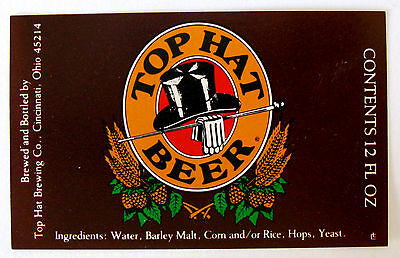 Top Hat Brewing Co TOP HAT BEER mahogany small - mini label OH 12oz Var. #2
