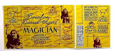 Short's Brew BOURBON BARREL AGED MAGICIAN beer label MI  STICKER w/Back