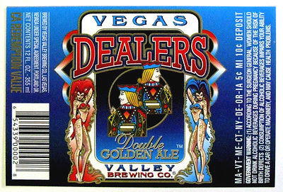 Vegas Valley Brewing DEALERS DOUBLE GOLDEN ALE beer label NV