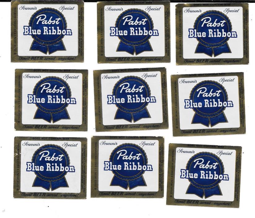 9 Vintage Pabst Blue Ribbon Beer Specialty Labels