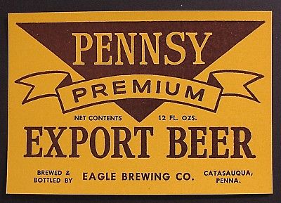Eagle Brewing Co PENNSY PREMIUM - EXPORT BEER label PA 12oz