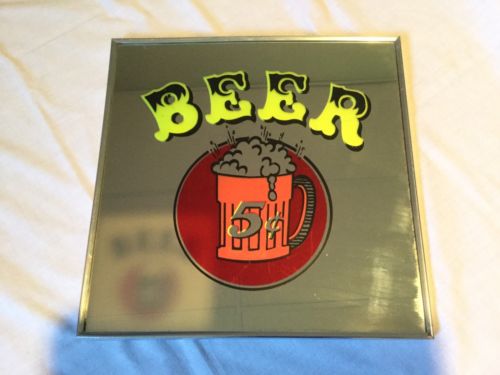 Beer Mirror Sign Beer 5 Cents - Man Cave Bar