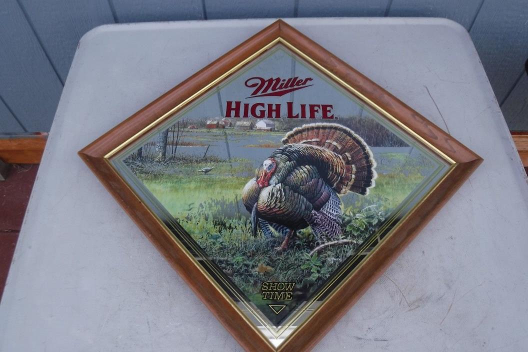 Miller High Life Hunting Wildlife Wild Turkey Beer Mirror 