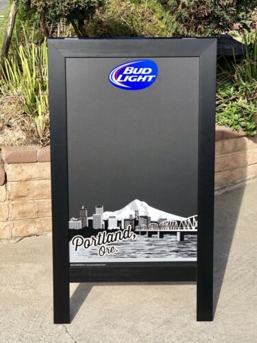 Bud Light Budweiser Portland Oregon A-Frame Chalkboard Beer Bar Menu Mirror