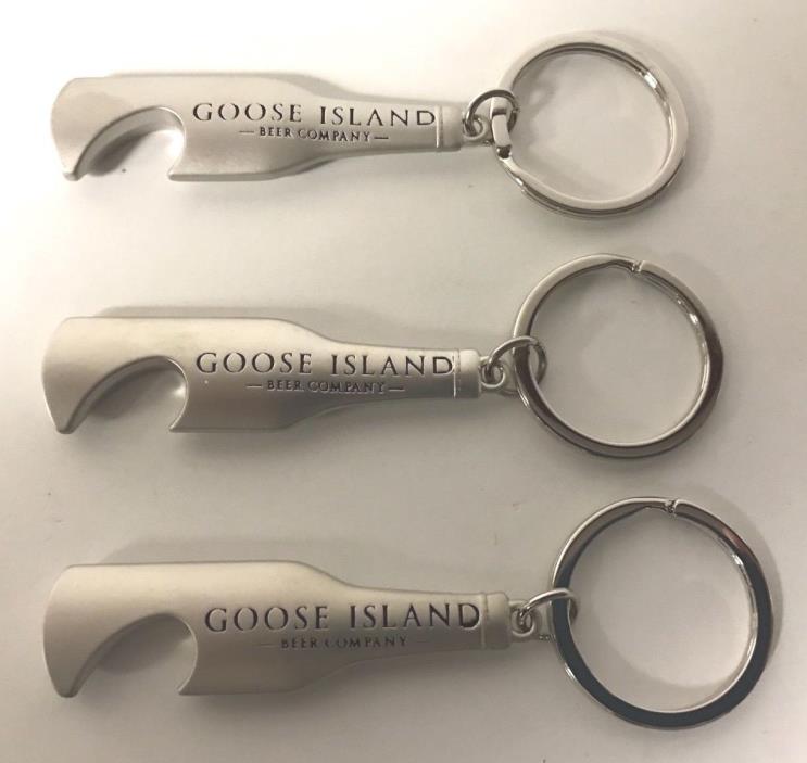 Goose Island Beer Company Pewter Bottle Opener Key Chain Chicago 3 Pack NEW F/S