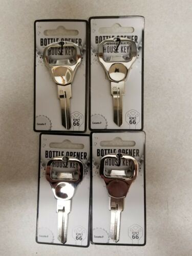 Bottle Opener House Key Blank Kwikset KW1/66 Cassette F 4 keys.
