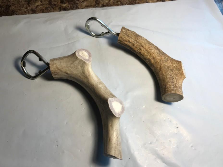 Lot of 2 Vintage Deer Antler Shed Bottle Openers